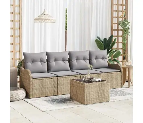 Sodo Sofų Rinkinys Smėlio Poliratanas