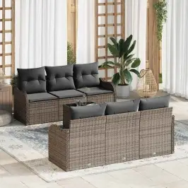 Dārza Dīvānu Komplekts Ar Spilvenu 7 Pcs Pelēka 55 X 55 X 37 Cm Vidaxl