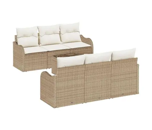 Sodo Sofų Rinkinys Smėlio 55 X 55 X 37 Cm Poliratanas