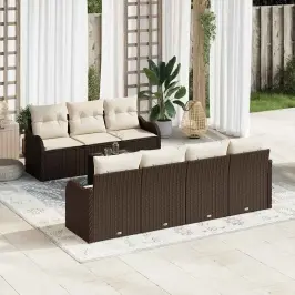 Dārza Dīvānu Komplekts Ar Spilvenu 8 Pcs Brūna 55 X 55 X 37 Cm Vidaxl