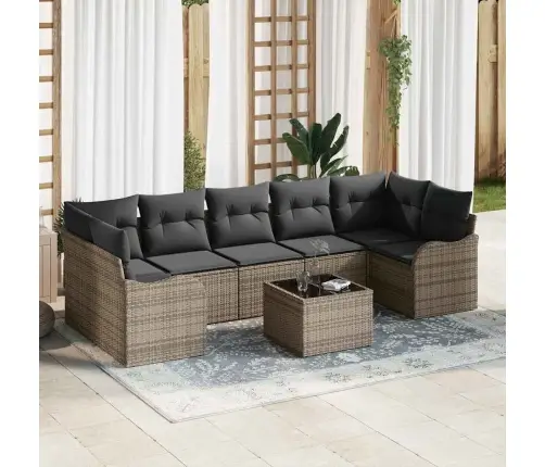 Sodo Sofų Rinkinys Pilka 55 X 55 X 37 Cm Poliratanas