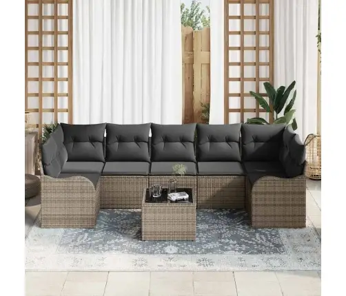 Sodo Sofų Rinkinys Pilka 55 X 55 X 37 Cm Poliratanas