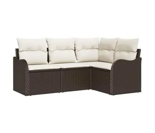 Sodo Sofų Rinkinys Ruda Poliratanas