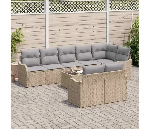 Aia Diivanikomplekt 9 Pcs Beež Polürotang