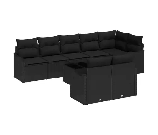 Aia Diivanikomplekt 9 Pcs Must Polürotang