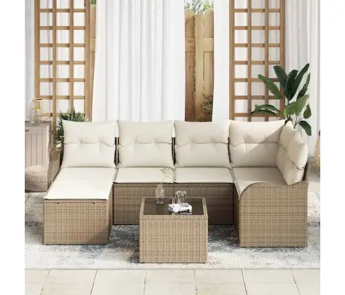 Sodo Sofų Rinkinys Smėlio Poliratanas