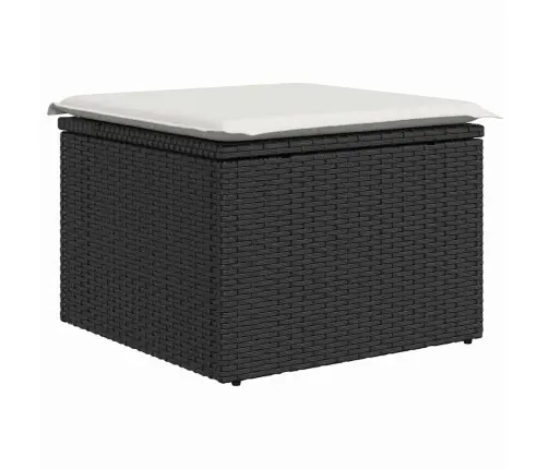 Sodo Sofų Rinkinys Su Pagalve 7 Pcs Juoda Poli Ratanas