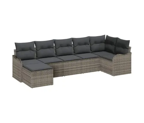 Sodo Sofų Rinkinys Pilka Poliratanas