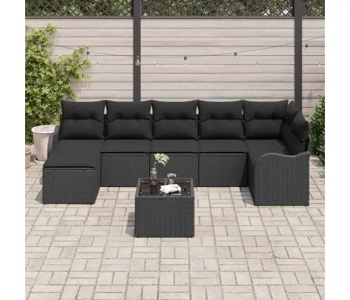 8 Gabalu Dārza Dīvānu Komplekts Ar Spilveniem Bežs Poli Rotangpalma Vidaxl