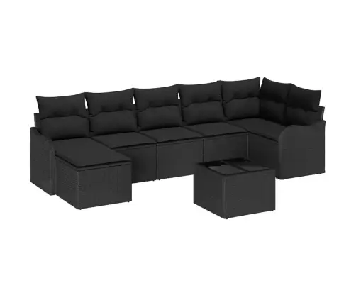 8 Gabalu Dārza Dīvānu Komplekts Ar Spilveniem Bežs Poli Rotangpalma Vidaxl