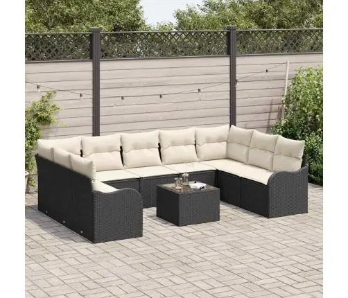 9 Daļu Dārza Dīvānu Komplekts Ar Spilveniem Brūnā Polirotangā Vidaxl