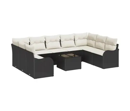 9 Daļu Dārza Dīvānu Komplekts Ar Spilveniem Brūnā Polirotangā Vidaxl