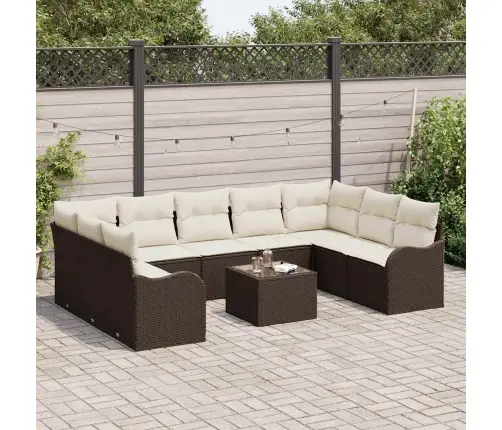 Sodo Sofų Rinkinys Ruda Poliratanas