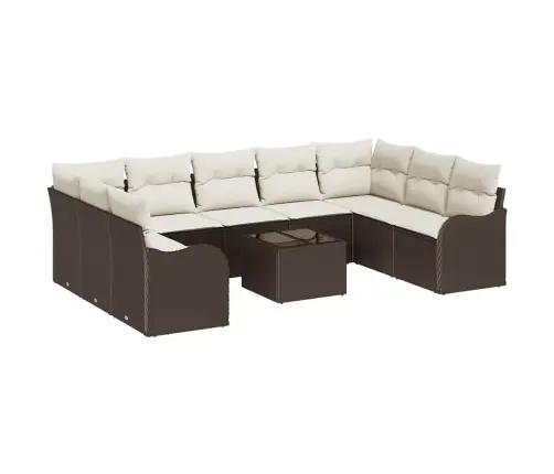 Sodo Sofų Rinkinys Ruda Poliratanas