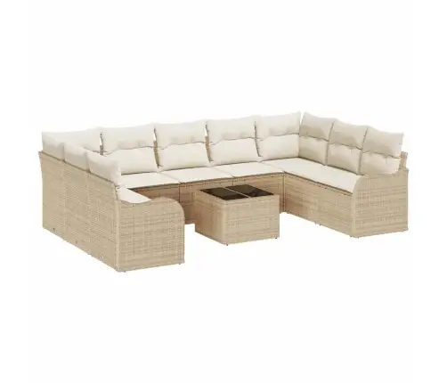 10 Daļu Dārza Dīvānu Komplekts Ar Spilveniem Brūnā Poli Rotangpalmas Vidaxl