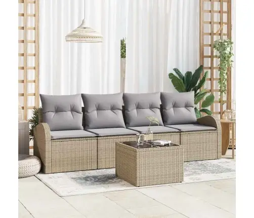 Aia Diivanikomplekt Beež 55 X 55 X 37 Cm Polürotang