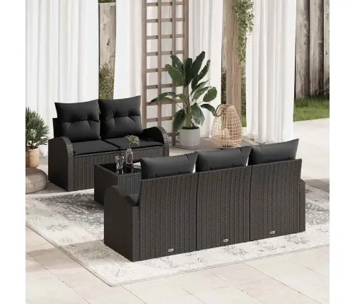 Sodo Sofų Rinkinys Juoda 55 X 55 X 37 Cm Poliratanas