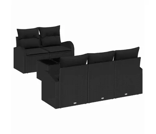 Sodo Sofų Rinkinys Juoda 55 X 55 X 37 Cm Poliratanas