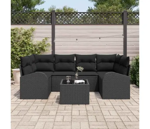 Sodo Sofų Rinkinys Juoda 55 X 55 X 37 Cm Poliratanas