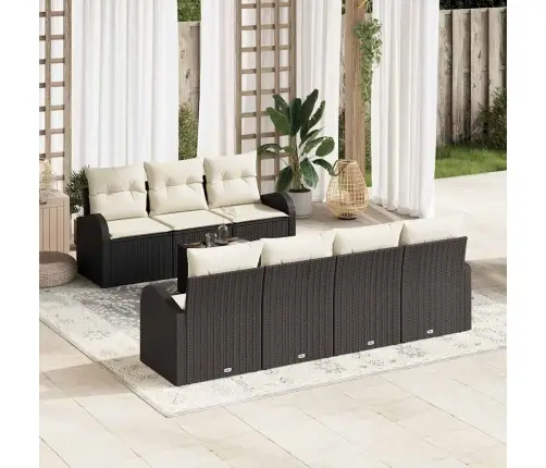 Sodo Sofų Rinkinys Juoda 55 X 55 X 37 Cm Poliratanas