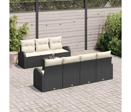 Sodo Sofų Rinkinys Juoda 55 X 55 X 37 Cm Poliratanas