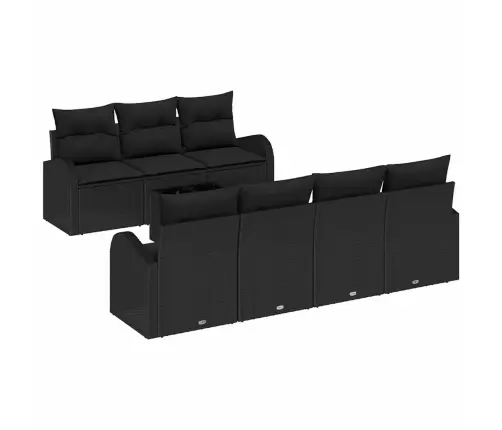 Aia Diivanikomplekt 8 Pcs Must 55 X 55 X 37 Cm Polürotang