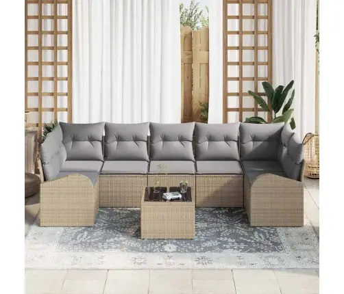 Aia Diivanikomplekt Beež 55 X 55 X 37 Cm Polürotang