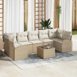 Aia Diivanikomplekt 8 Pcs Beež 55 X 55 X 37 Cm Polürotang