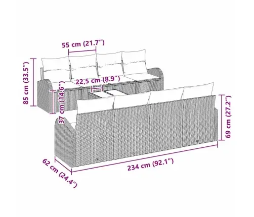 Aia Diivanikomplekt 7 Pcs Hall Ja Tume Hall 55 X 55 X 37 Cm Aia Diivanikomplekt 7 Pcs Hall Ja Tume Hall 55 X 55 X 37 Cm