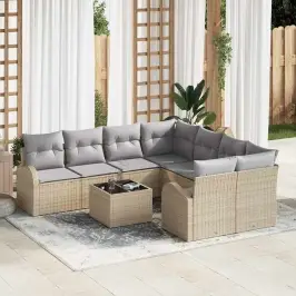 Aia Diivanikomplekt 9 Pcs Beež 55 X 55 X 37 Cm Polürotang