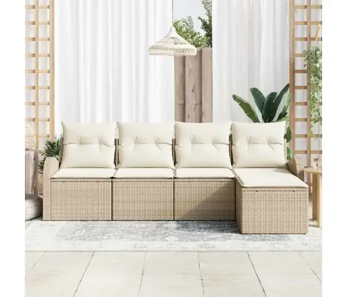 Sodo Sofų Rinkinys Smėlio Poliratanas