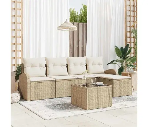 6 Gabalu Dārza Dīvānu Komplekts Ar Spilveniem Brūnā Poli Rotangpalmas Vidaxl