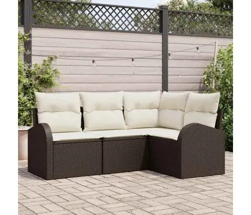 Sodo Sofų Rinkinys Ruda Poliratanas