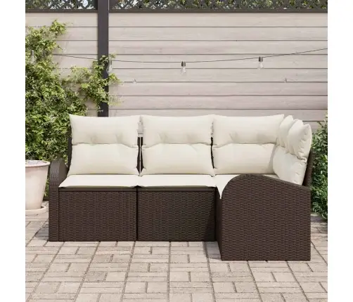 Sodo Sofų Rinkinys Ruda Poliratanas