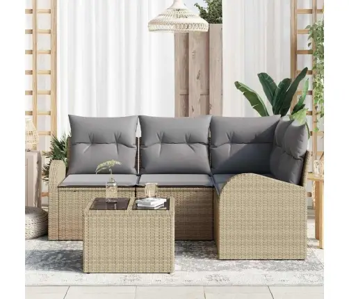 Sodo Sofų Rinkinys Smėlio Poliratanas