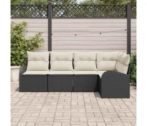 Diivanikomplekt Padjaga 5 Pcs Must Polüester