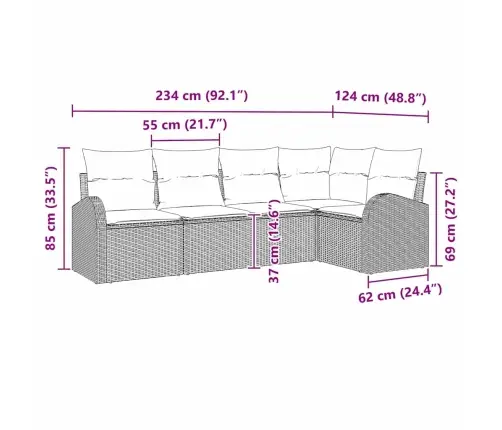 Diivanikomplekt Padjaga 5 Pcs Hall Polüester