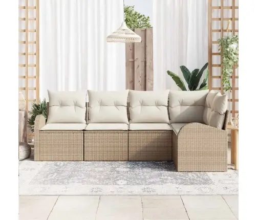 Diivanikomplekt Padjaga 5 Pcs Beež Polüester