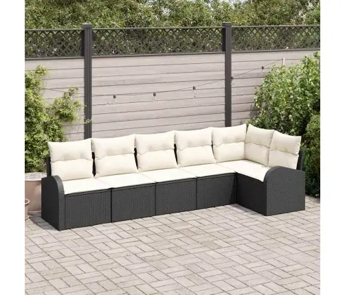 Aia Diivanikomplekt Padjaga 6 Pcs Must Polürooster