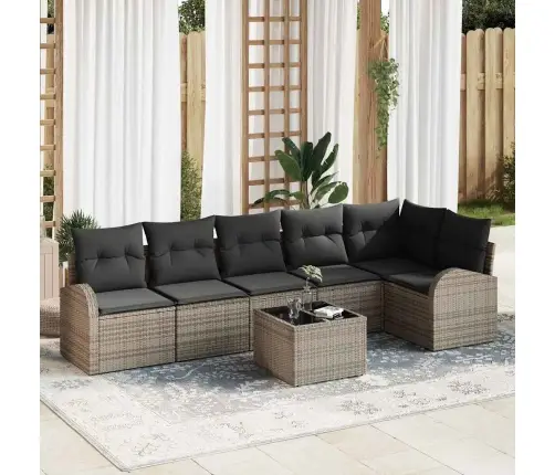 6 Daļu Dārza Dīvānu Komplekts Ar Spilveniem Melnā Poli Ratāna Vidaxl