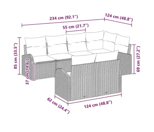Sodo Sofų Rinkinys Su Pagalve 7 Pcs Smėlio Poli Ratanas Sodo Sofų Rinkinys Su Pagalve 7 Pcs Smėlio Poli Ratanas