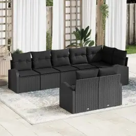 Sodo Sofų Rinkinys 8 Pcs 289 X 124 X 85 Cm Poli Ratanas