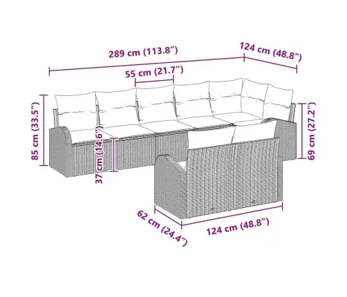 Sodo Sofų Rinkinys 8 Pcs Poliratanas