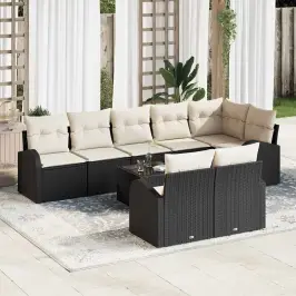 Dārza Dīvānu Komplekts Ar Spilvenu 9 Pcs 289 X 124 X 85 Cm Vidaxl