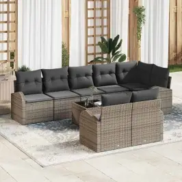 Dārza Dīvānu Komplekts Ar Spilvenu 9 Pcs 289 X 124 X 85 Cm Vidaxl