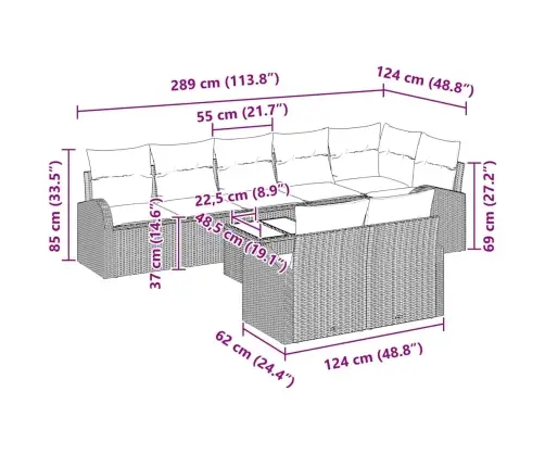 Aia Diivanikomplekt 9 Pcs Polürotang