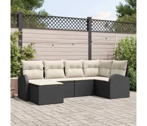 Aia Diivanikomplekt 6 Pcs Must Polürotang