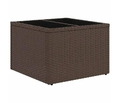 Sodo Sofų Rinkinys Su Pagalve 8 Pcs Ruda Poli Ratanas