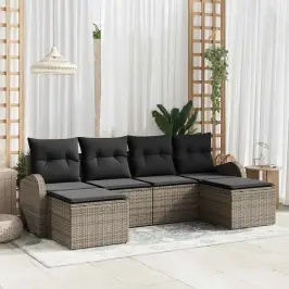 Aia Diivanikomplekt Padjaga 6 Pcs Hall Polü Rattan
