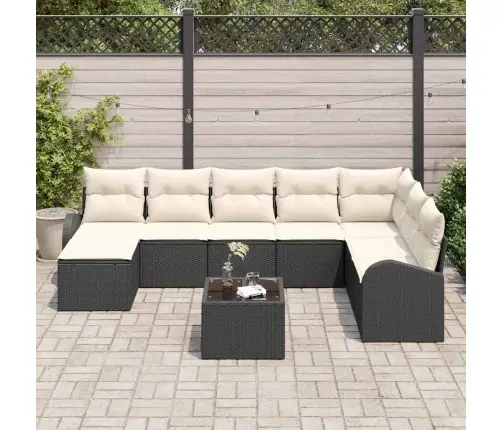 8 Izstrādājumu Dārza Dīvānu Komplekts Ar Spilveniem Brūnā Poli Rattan Vidaxl